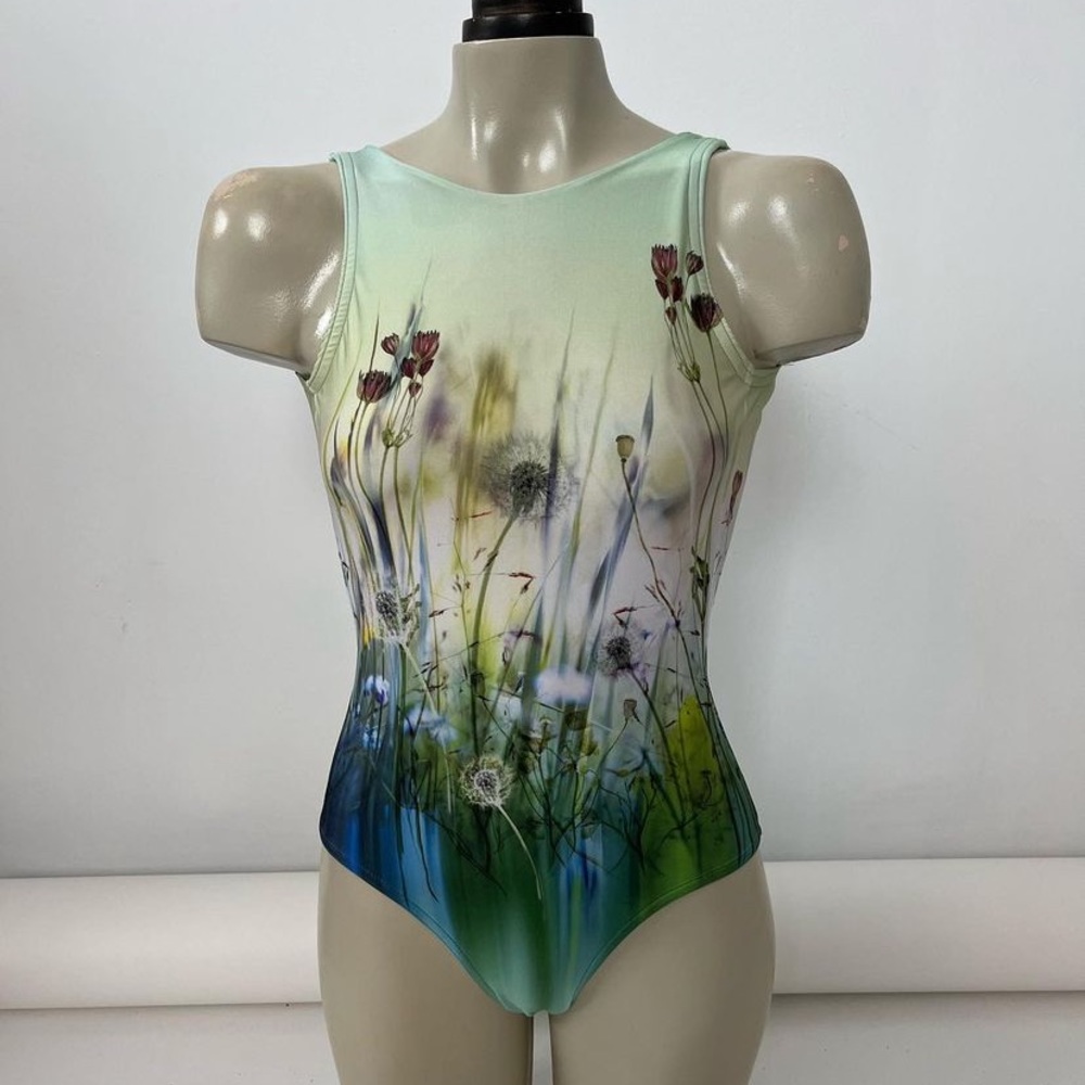 Lone Reed Designs Wish Print Boatneck Ballet Leotard